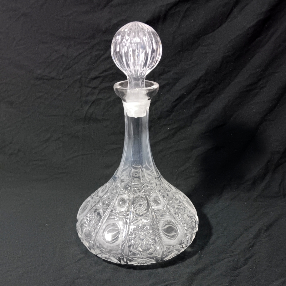 Vintage lead crystal decanter with stopper